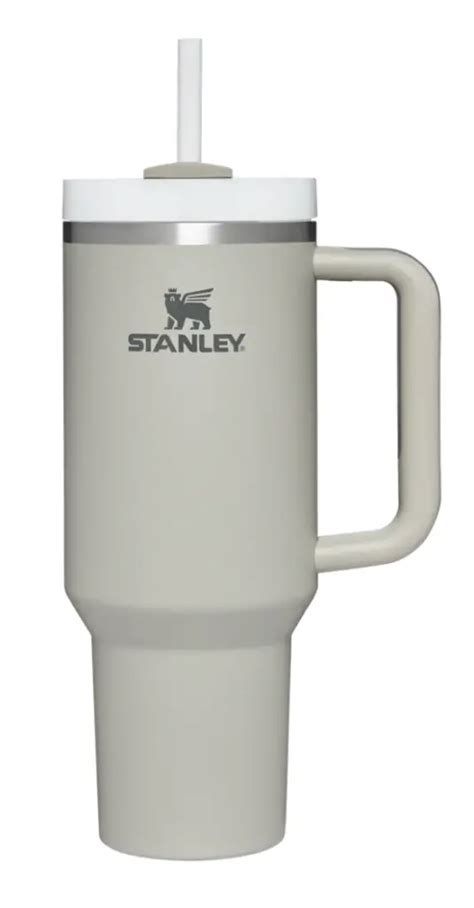 white stanley cup with handle